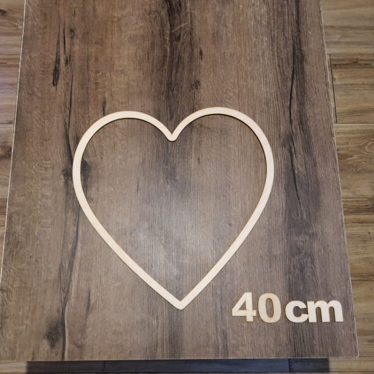 Serce drewniane baza do Makramy Obręcz 40cm  Sklejka gr.5mm