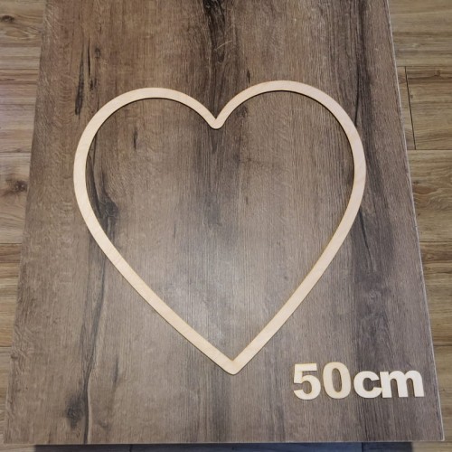 Serce obręcz baza drewniana do Makramy 50 cm  Sklejka gr. 5 mm