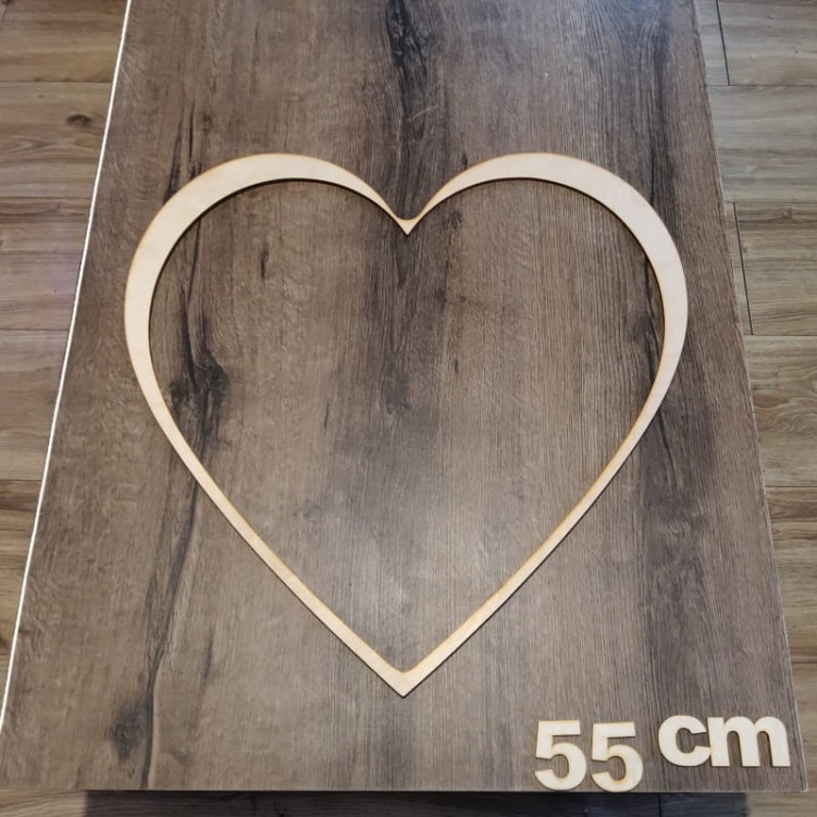 Obręcz Serce baza drewniana do Makramy 55 cm Sklejka gr. 5mm