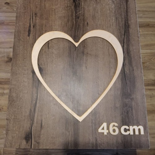 Obręcz Serce baza drewniana do Makramy 46 cm Sklejka gr. 5mm
