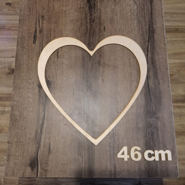 Obręcz Serce baza drewniana do Makramy 46 cm Sklejka gr. 5mm