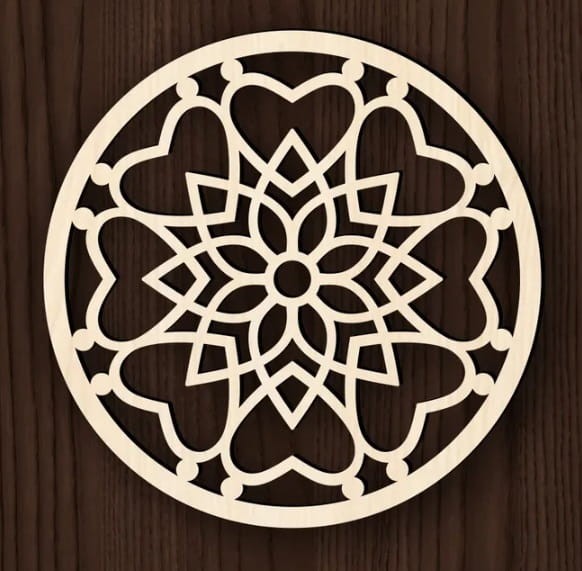 Mandala dekoracja ścienna panel ażurowy 10 cm wzór orientalny 3 mm