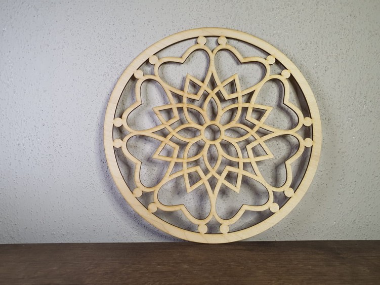 Mandala dekoracja ścienna panel ażurowy 25 cm wzór orientalny 3 mm