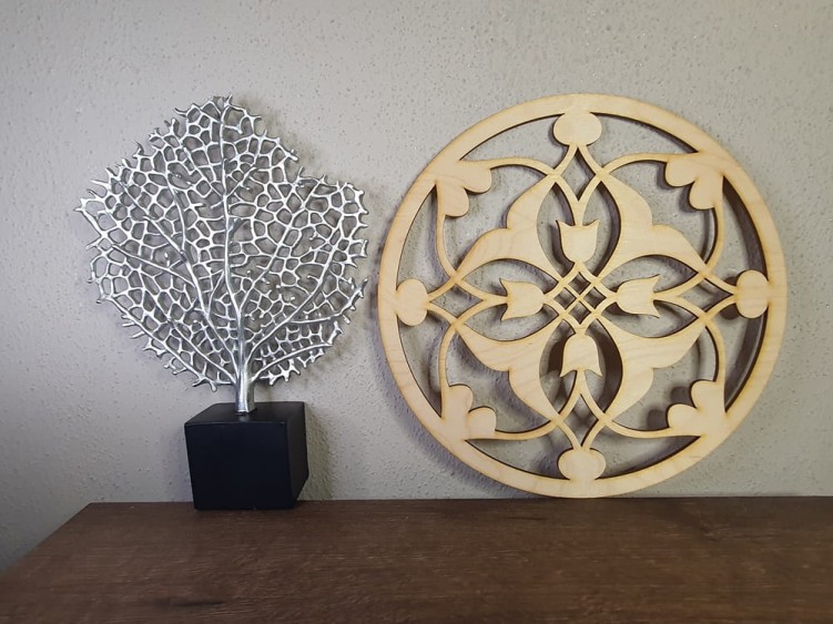 Mandala dekoracja ścienna panel ażurowy 25 cm wzór orientalny 3 mm