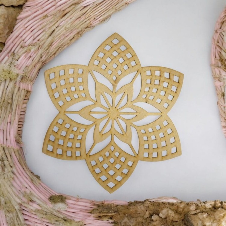 Mandala dekoracja ścienna panel ozdobny 25 x 22 cm wzór boho 3 mm