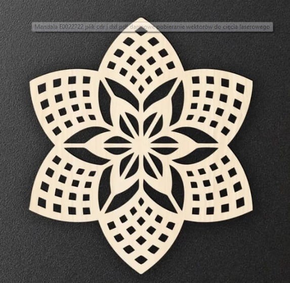 Mandala dekoracja ścienna panel ozdobny 25 x 22 cm wzór boho 3 mm