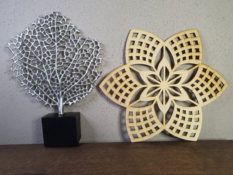 Mandala dekoracja ścienna panel ozdobny 25 x 22 cm wzór boho 3 mm