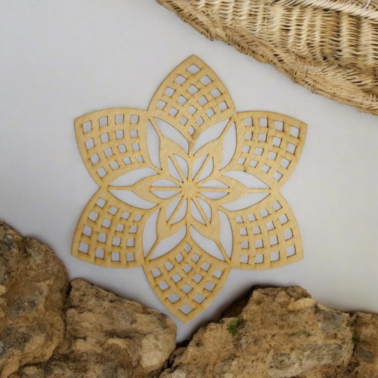 Mandala dekoracja ścienna panel ozdobny 25 x 22 cm wzór boho 3 mm
