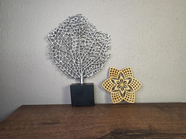 Mandala dekoracja ścienna panel ozdobny 12 x 10 cm wzór boho 3 mm