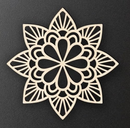 Mandala drewniany panel ozdobny 25x25cm wzór boho 3 mm