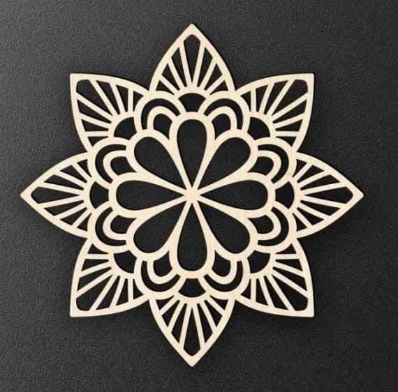 Mandala drewniany panel ozdobny 25x25cm wzór boho 3 mm
