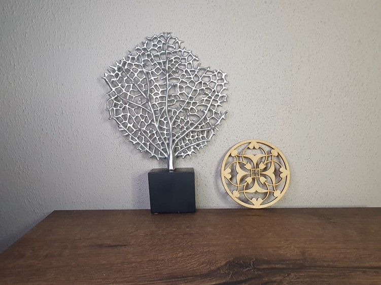 Mandala drewniany panel ozdobny 10x10cm wzór boho 3 mm