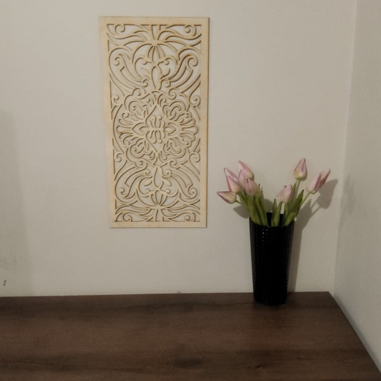 Drewniany panel do aranżacji 29 x 59 cm ażur ze sklejki