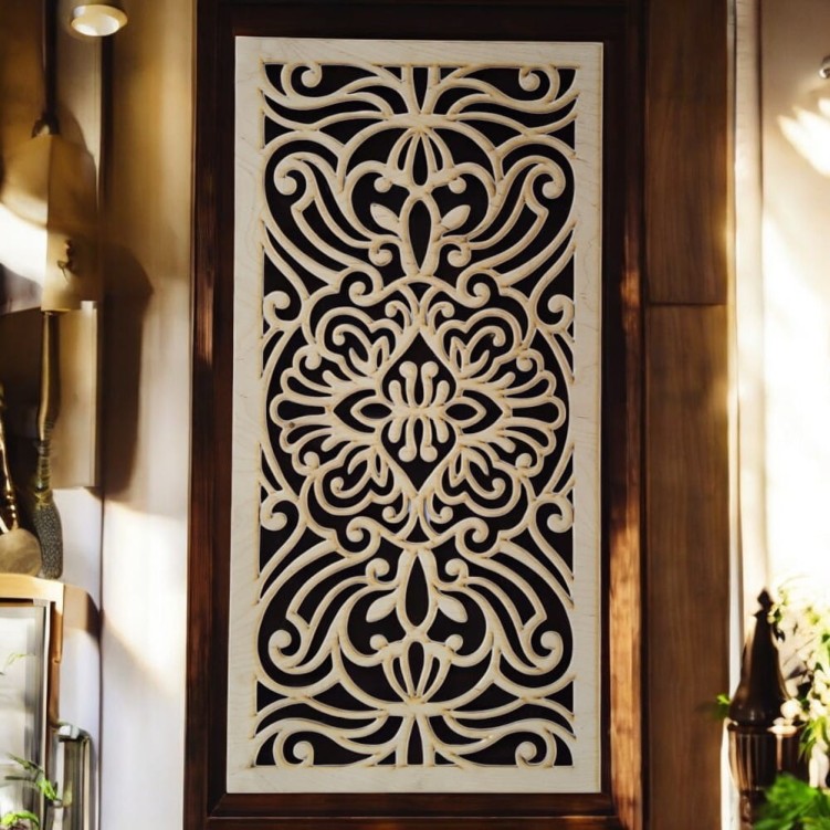Drewniany panel do aranżacji 29 x 59 cm ażur ze sklejki