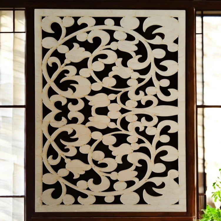 Drewniana ścianka dekoracyjna 44 x 59 cm panel ażur ze sklejki