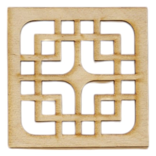 Drewniana Podkładka 10 x 10 cm Ażurowa, Dekoracyjna, Laserowo Wycinana 3mm