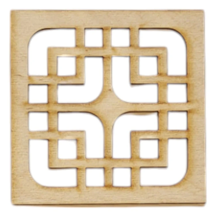 Drewniana Podkładka 10 x 10 cm Ażurowa, Dekoracyjna, Laserowo Wycinana 3mm