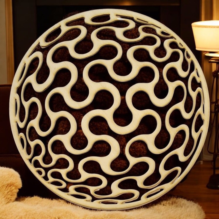 Podkładka drewniana pod kufel Mandala okrągła 10 cm wzór Boho Na wymiar