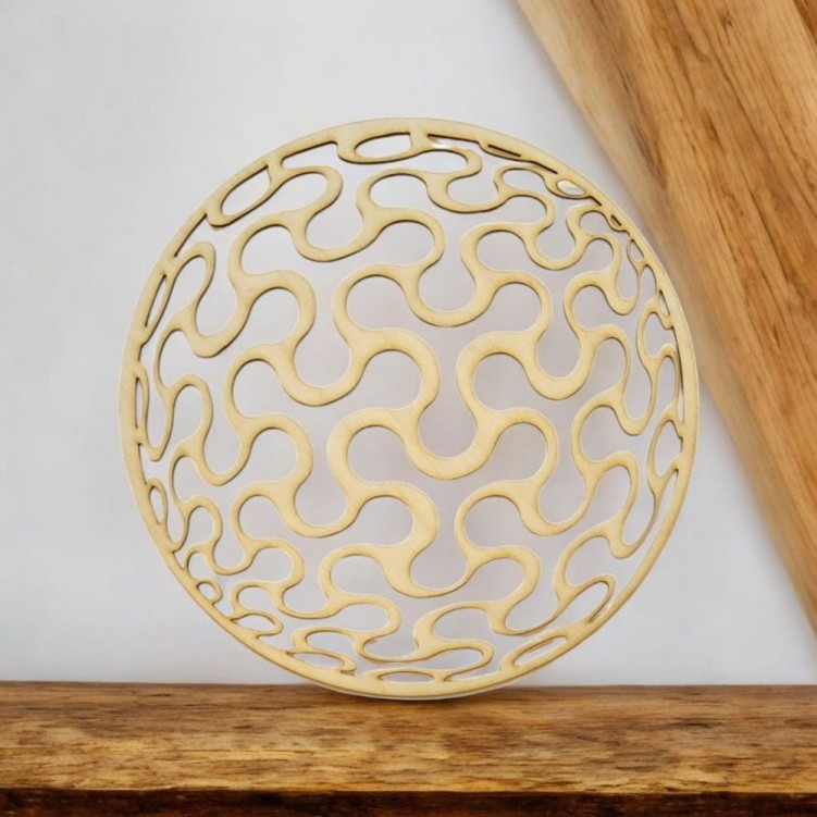 Podkładka drewniana pod kufel Mandala okrągła 10 cm wzór Boho Na wymiar
