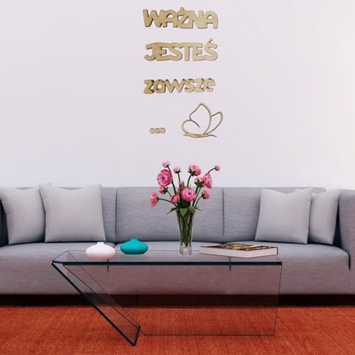 Napis motywacyjny cytat na ścianę Ważna Jesteś Zawsze 80x40 cm sklejka 5mm