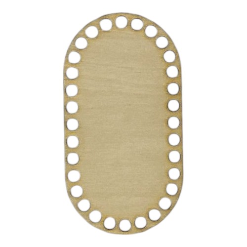 Owalna baza ze sklejki 15x8 cm z otworami do haftu, makramy, dno do koszyka