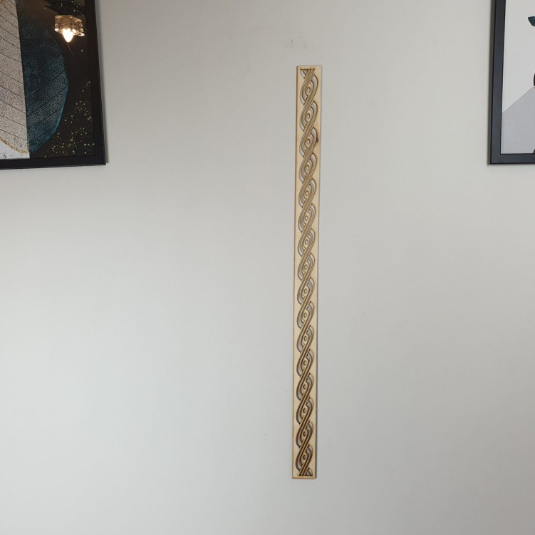 Dekoracyjna listwa drewniana ze sklejki 89 x 5 cm wycinana laserowo gr. 3mm