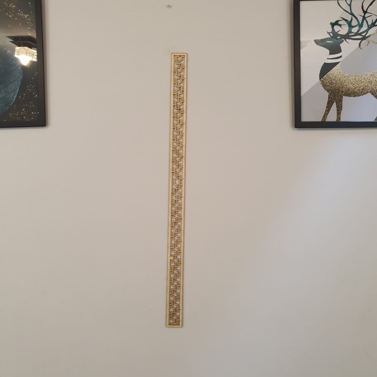 Nowoczesna listwa ozdobna ze sklejki 89 x 5 cm dekor ścienny  ażurowy wzór