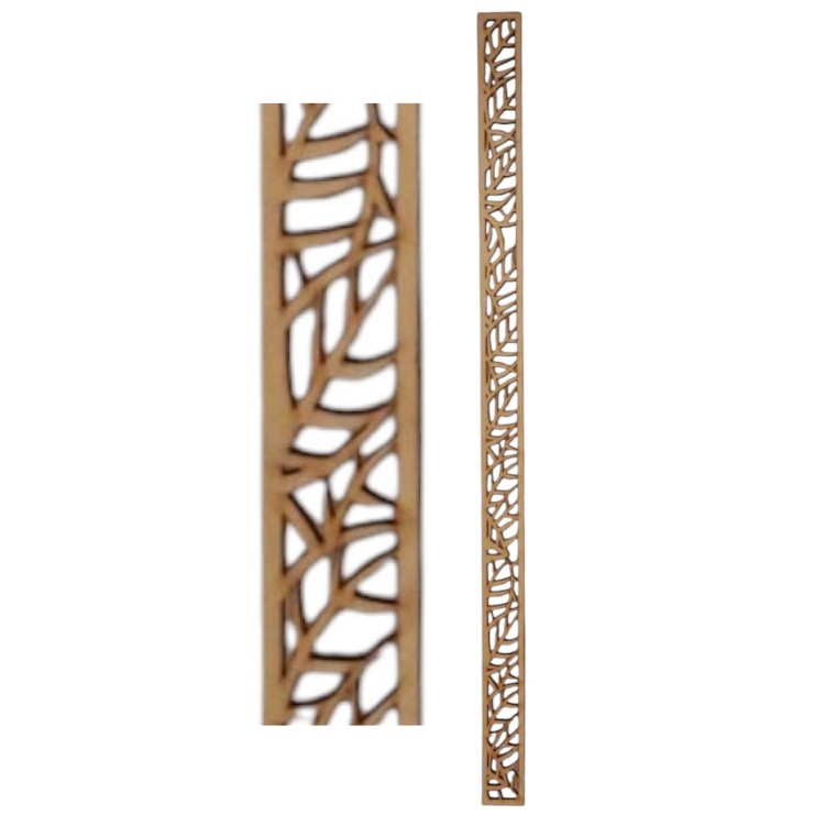 Dekoracyjna listwa drewniana 89x5cm wycinana laserowo wzór 1040 sklejka 5mm