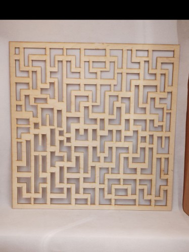 Ażurowy panel 59x59 cm dekoracyjny ze sklejki 3 mm  geometryczny wzór 113 Wycinany laserowo  PROMOCJA!