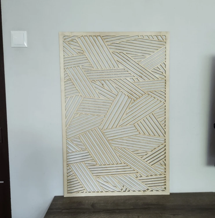 Płyta ażurowa drewniana wzór geometryczny 19 maskownica 89x59 cm gr 3mm