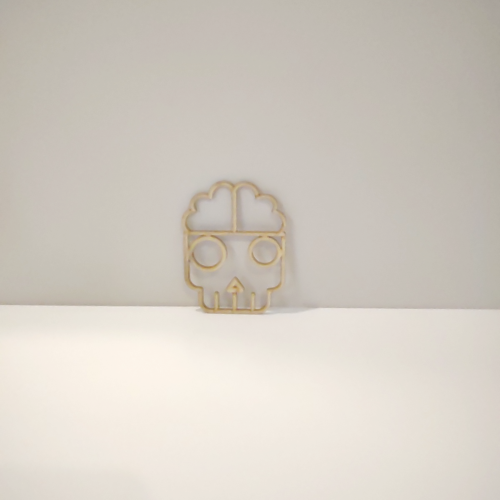 Dekor piktogram ze sklejki śmieszna ikona 9,5 x 12 cm znak CZASZKA MÓZG