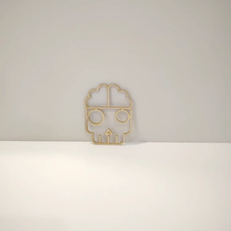 Dekor piktogram ze sklejki śmieszna ikona 9,5 x 12 cm znak CZASZKA MÓZG