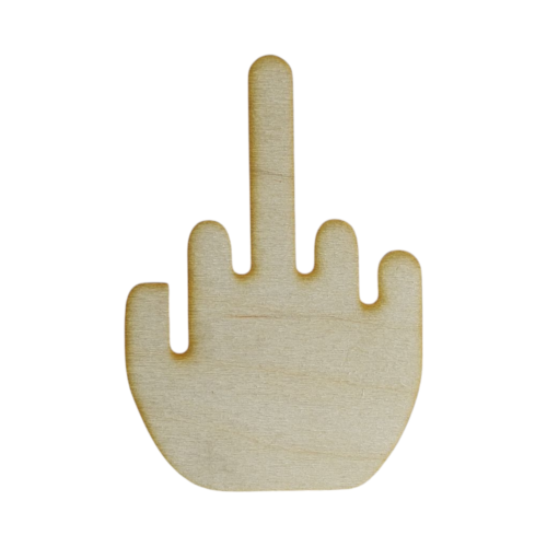 Graficzny symbol ze sklejki ikona z humorem 7,5 x 12 cm znak PALEC REAKCJI