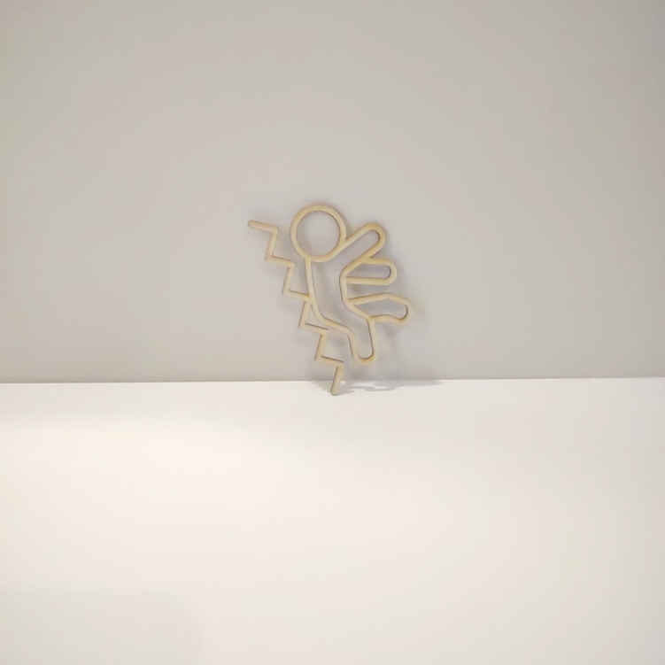Graficzny symbol ze sklejki ikona z humorem 12 x 12 cm niebezpieczne schody