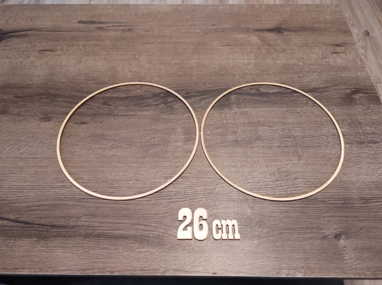 Obręcz koło drewniane 26 cm baza do makramy łapacza rant 0,5cm  sklejka 3mm