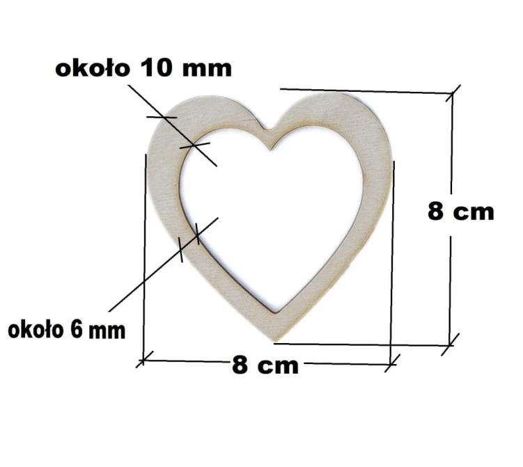 Serca obręcze drewniane 8 cm 30 szt Baza do makramy łapaczy sklejka 3 mm