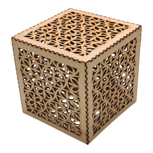 Pudełko drewniane ażurowe 20x20x20cm skrzynka ze sklejki Pudełka na wymiar